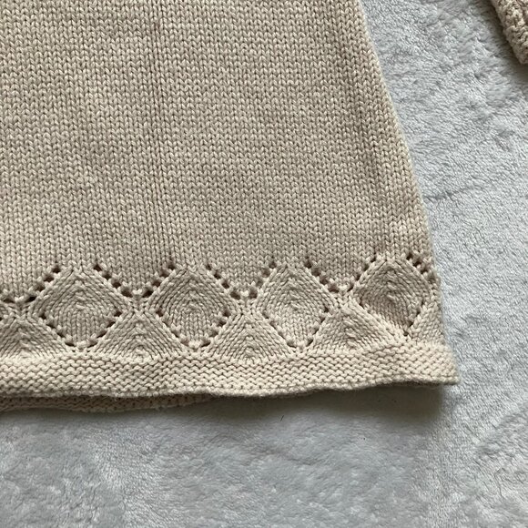 Catherine Malandrino Mini Sweater Baby Dress 12M | Cream Knit w/ Flowers VGUC - Picture 15 of 16
